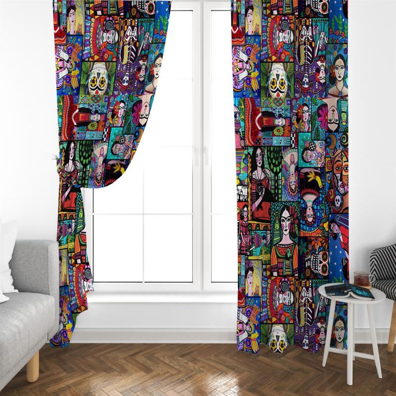  Heryöne Patchwork Desenli Fon Perde