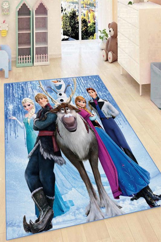  Karlar Ülkesi Frozen Desenli Çocuk Odası Halısı ( 10 mm Kalınlık )