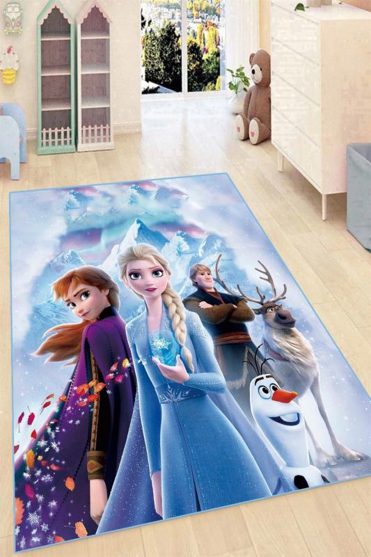  Karlı Dağ Elsa Desenli Çocuk Odası Halısı ( 10 mm Kalınlık )