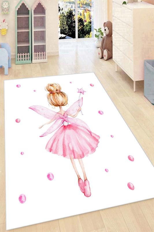  Pembe Peri Desenli Çocuk Odası Halısı ( 10 mm Kalınlık )