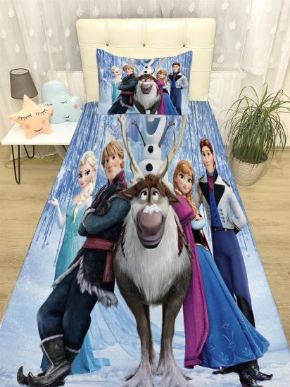 Elsa ve Dostları 3 Desenli Yatak Örtüsü ve Yastık