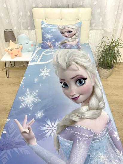 Kar Taneleri ve Elsa Desenli Yatak Örtüsü ve Yastık