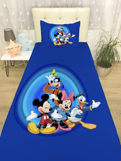 Mickey ve Dosları Desenli Yatak Örtüsü ve Yastık
