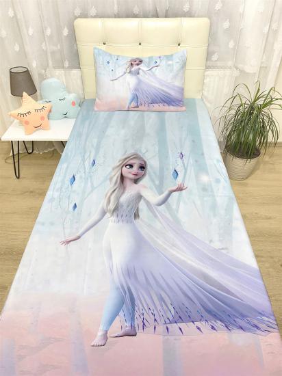 Beyaz Elsa 2 Desenli Yatak Örtüsü ve Yastık