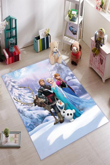  Elsa ve Dostları Desenli Çocuk Odası Halısı ( 10 mm Kalınlık )