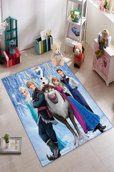  Karlar Ülkesi Frozen Desenli Çocuk Odası Halısı ( 10 mm Kalınlık )