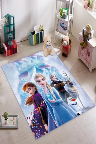  Karlı Dağ Elsa Desenli Çocuk Odası Halısı ( 10 mm Kalınlık )